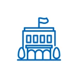 Icon of a building with a flag.